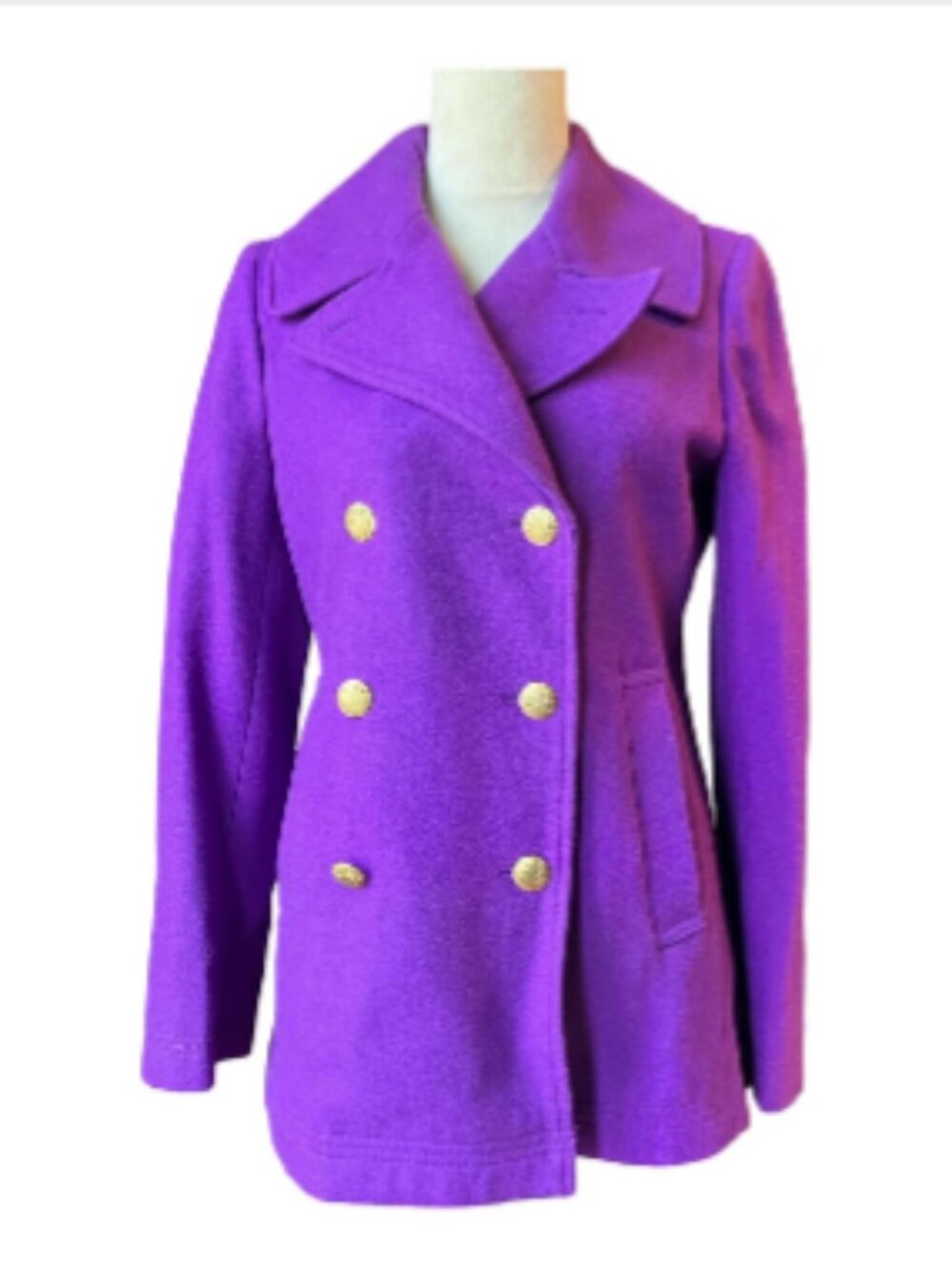 J. Crew Purple Wool Double-Breasted Peacoat - Size 4 (758-6)